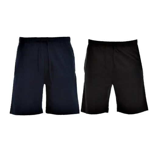 MEN’S NAVY/BLACK KNIT LOUNGE SHORTS - 2 PK