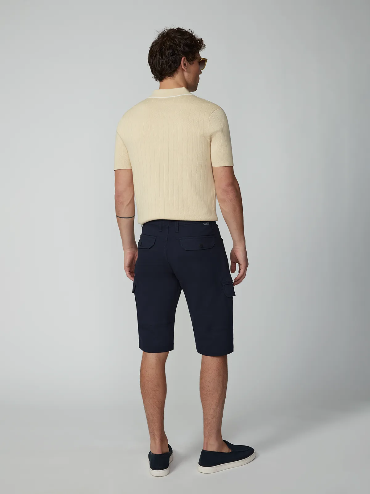Men's Solid Bungee Capri Cargo Shorts 13" Inseam