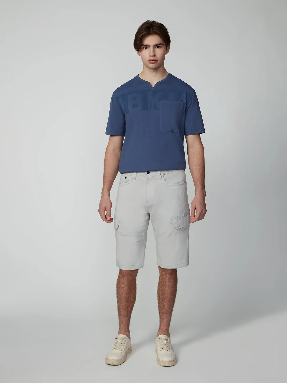 Men's Solid Bungee Capri Cargo Shorts 13" Inseam