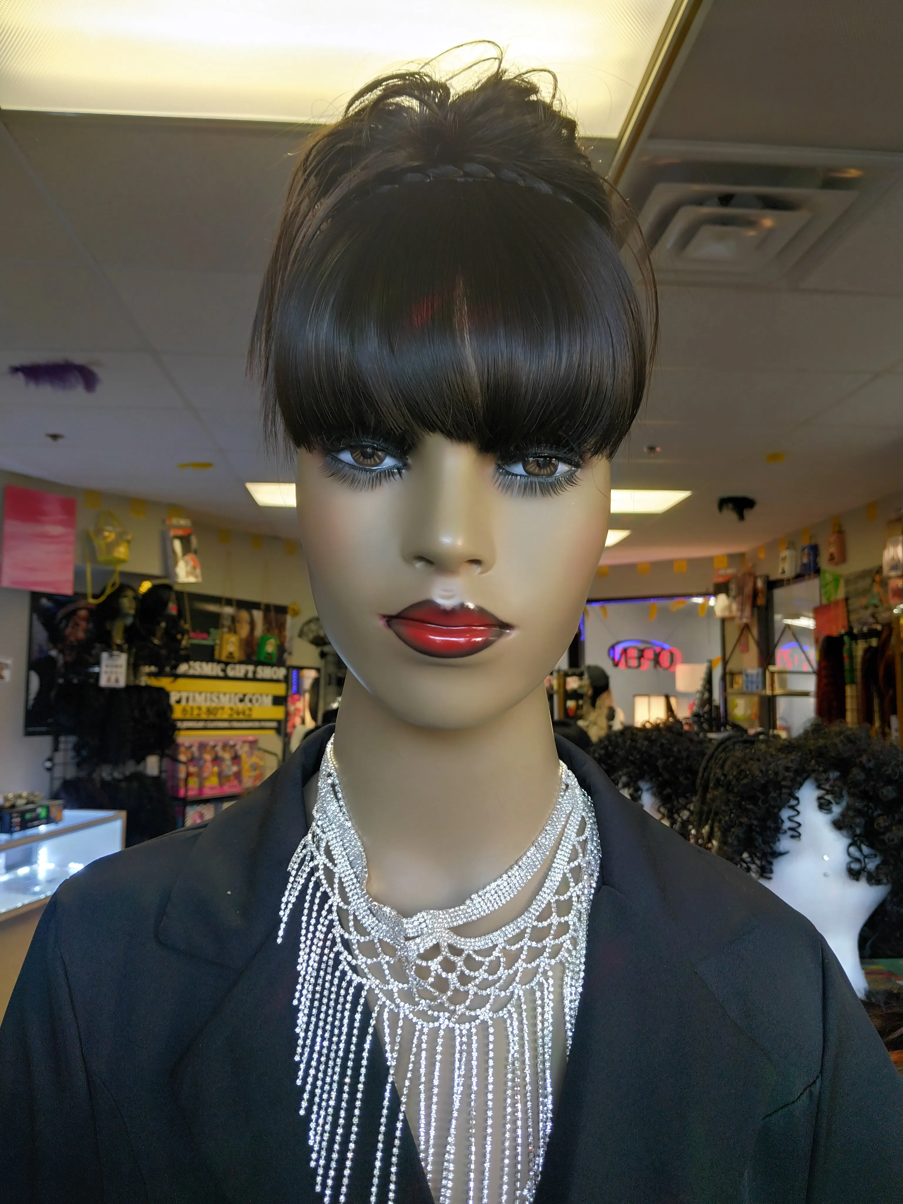 Messy Bun Claw Ponytail Synthetic Clip on Hairpiece $10 Optimismic Wigs and Gifts St Paul MN