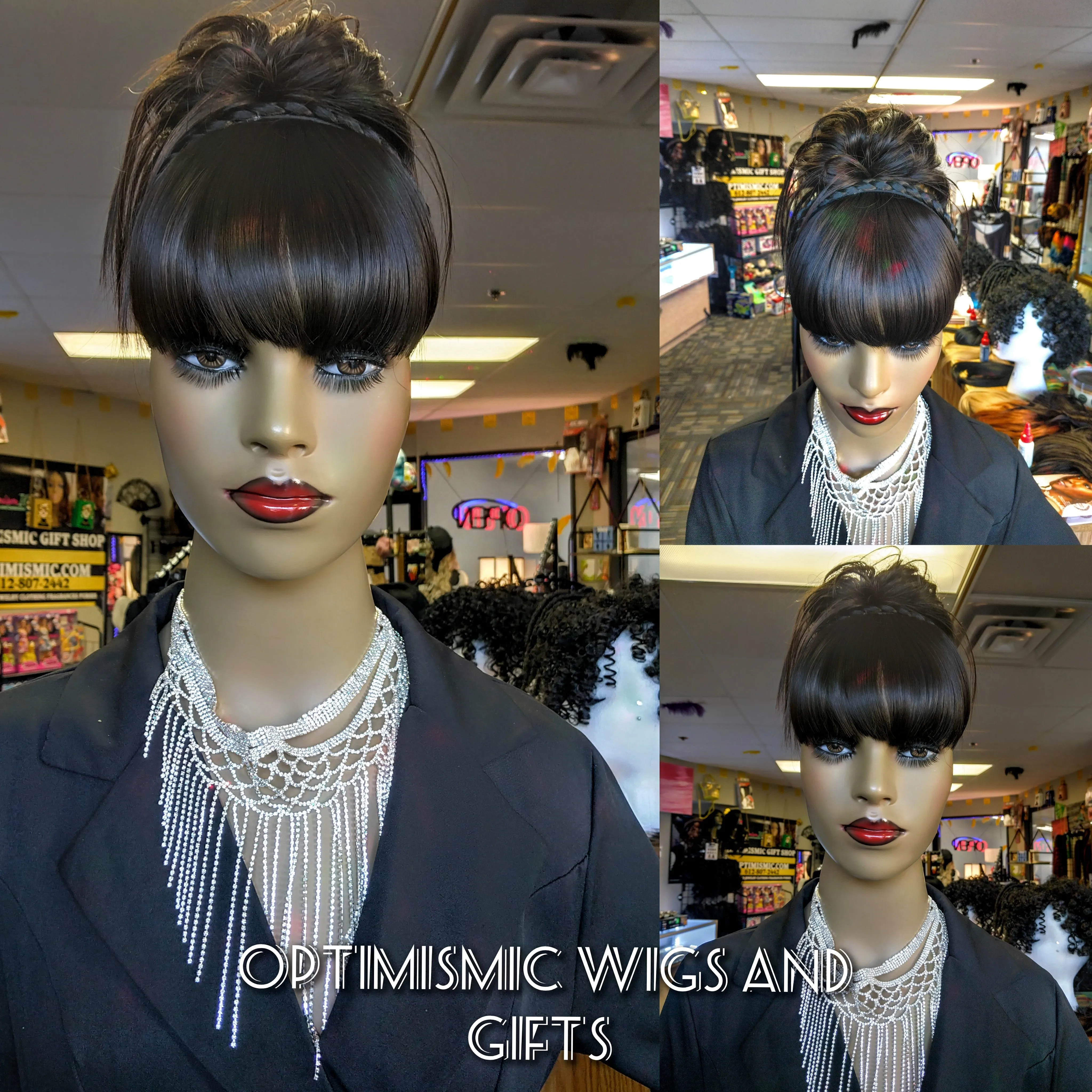 Messy Bun Claw Ponytail Synthetic Clip on Hairpiece $10 Optimismic Wigs and Gifts St Paul MN