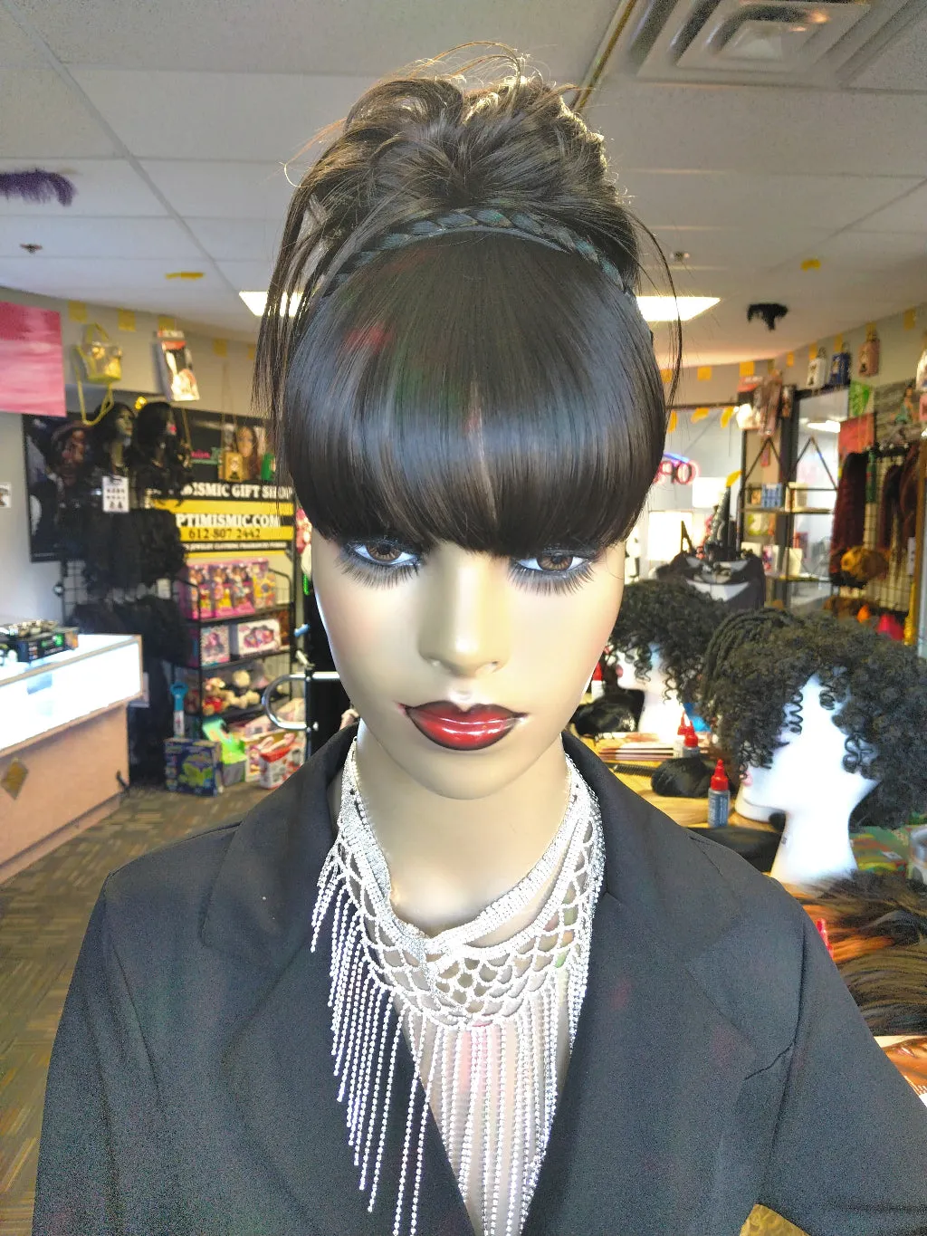 Messy Bun Claw Ponytail Synthetic Clip on Hairpiece $10 Optimismic Wigs and Gifts St Paul MN