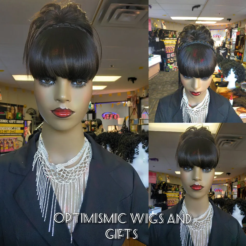 Messy Bun Claw Ponytail Synthetic Clip on Hairpiece $10 Optimismic Wigs and Gifts St Paul MN