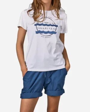 Mette Tee - White/Petrol