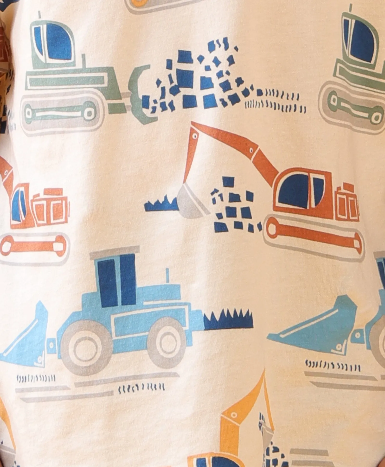 MIGHTY DIGGER SLEEPWEAR SHORTS SET - WHITE/NAVY