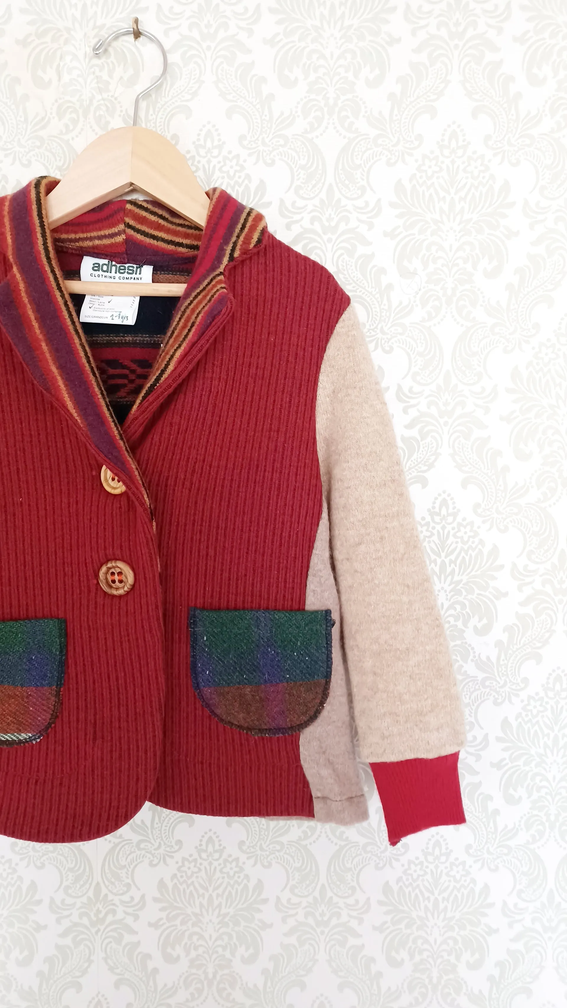 Mini Red Jujube Upcycled Sweater Blazer