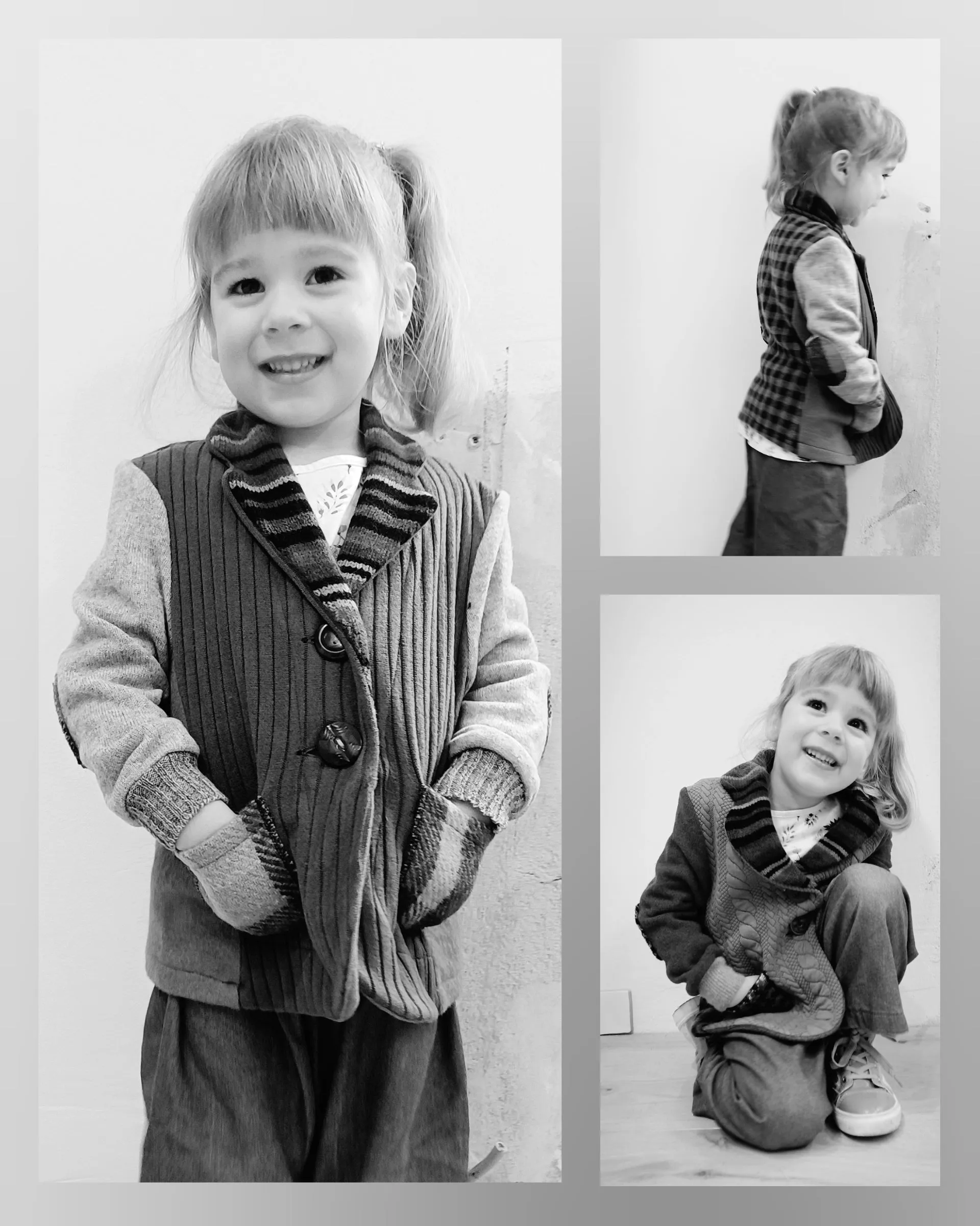 Mini Seaside Upcycled Sweater Blazer