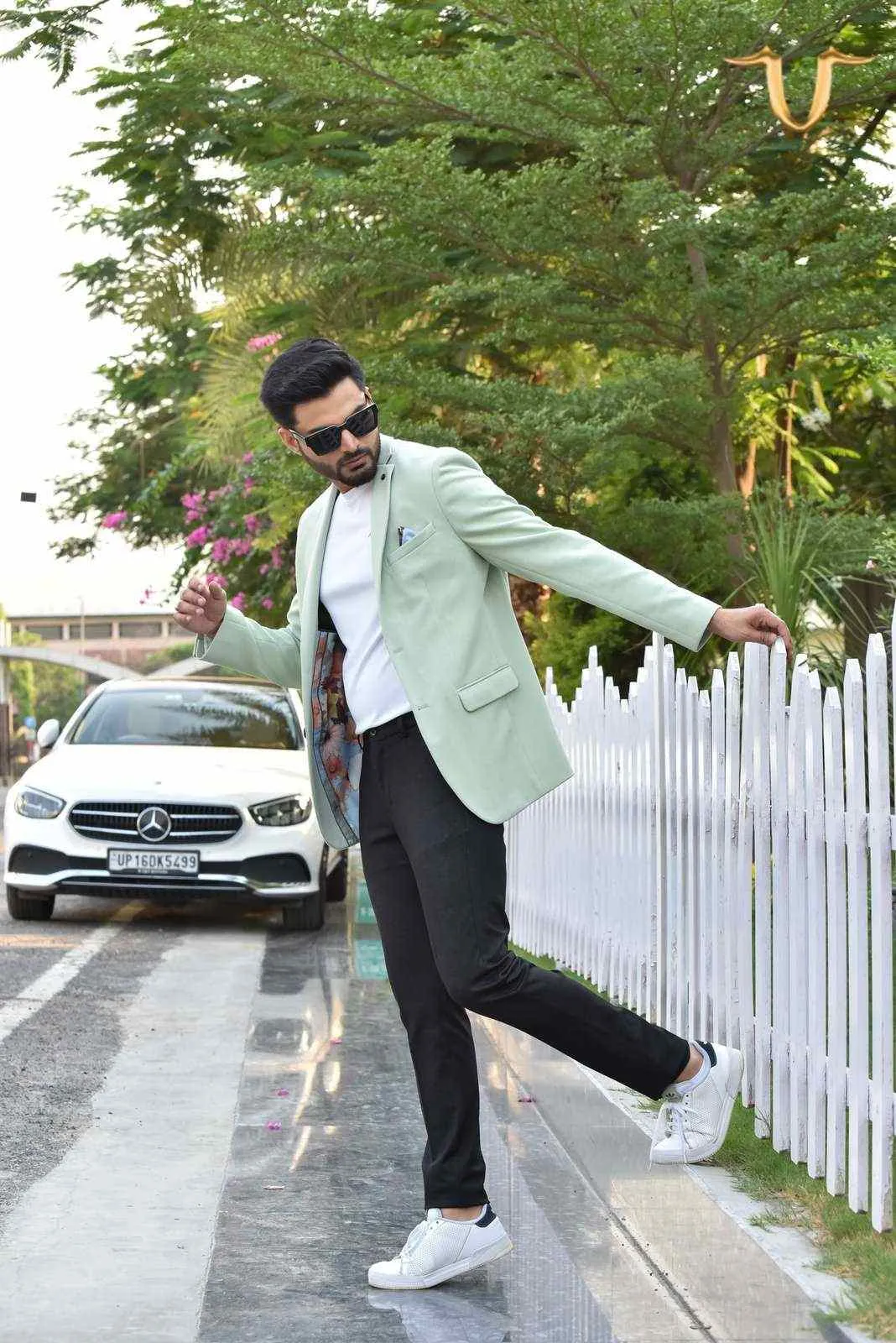 Mint Stretch Knitted Blazer