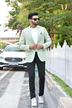 Mint Stretch Knitted Blazer