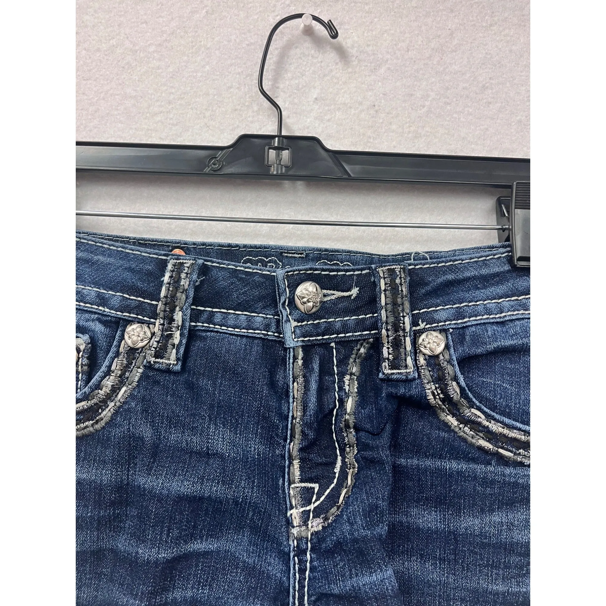 Miss Me Womens Denim Distressed Cutoff Shorts Size 27 #8046
