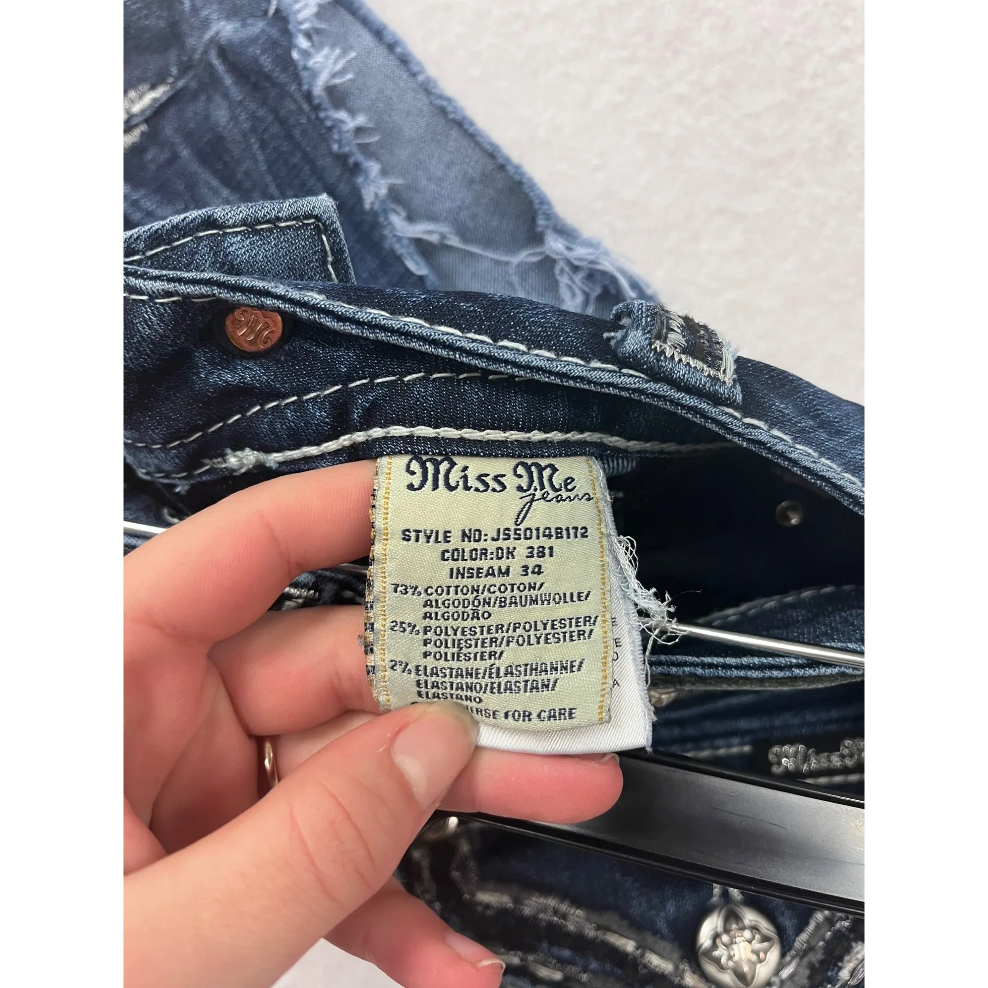 Miss Me Womens Denim Distressed Cutoff Shorts Size 27 #8046