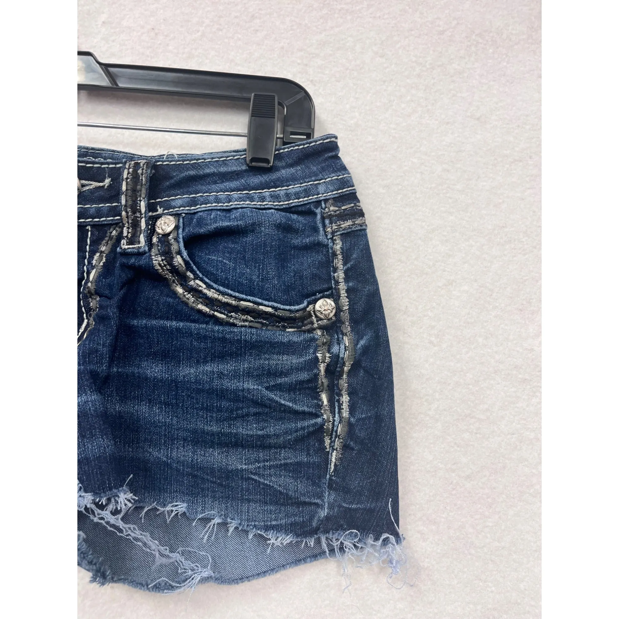 Miss Me Womens Denim Distressed Cutoff Shorts Size 27 #8046