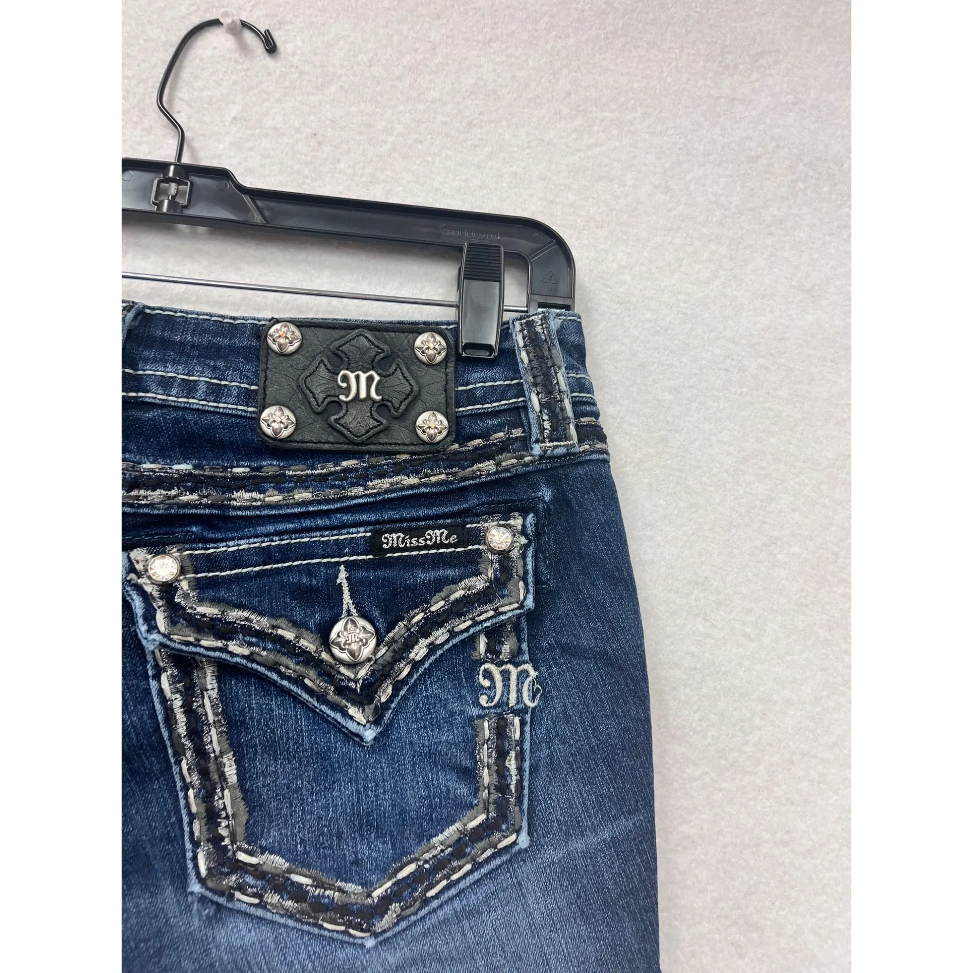 Miss Me Womens Denim Distressed Cutoff Shorts Size 27 #8046