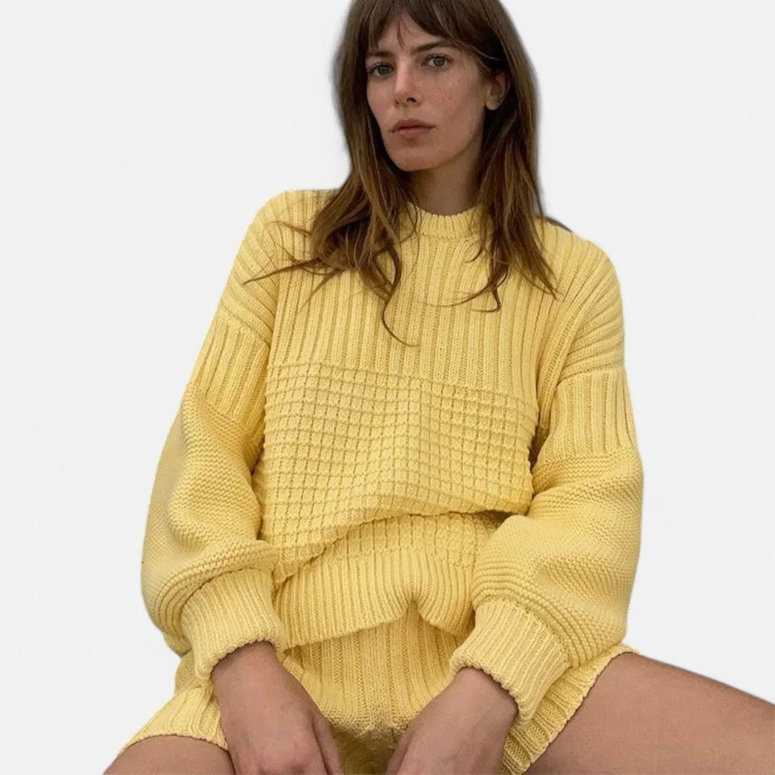 Monacogents | Cozy Knit Sweater & Shorts Set