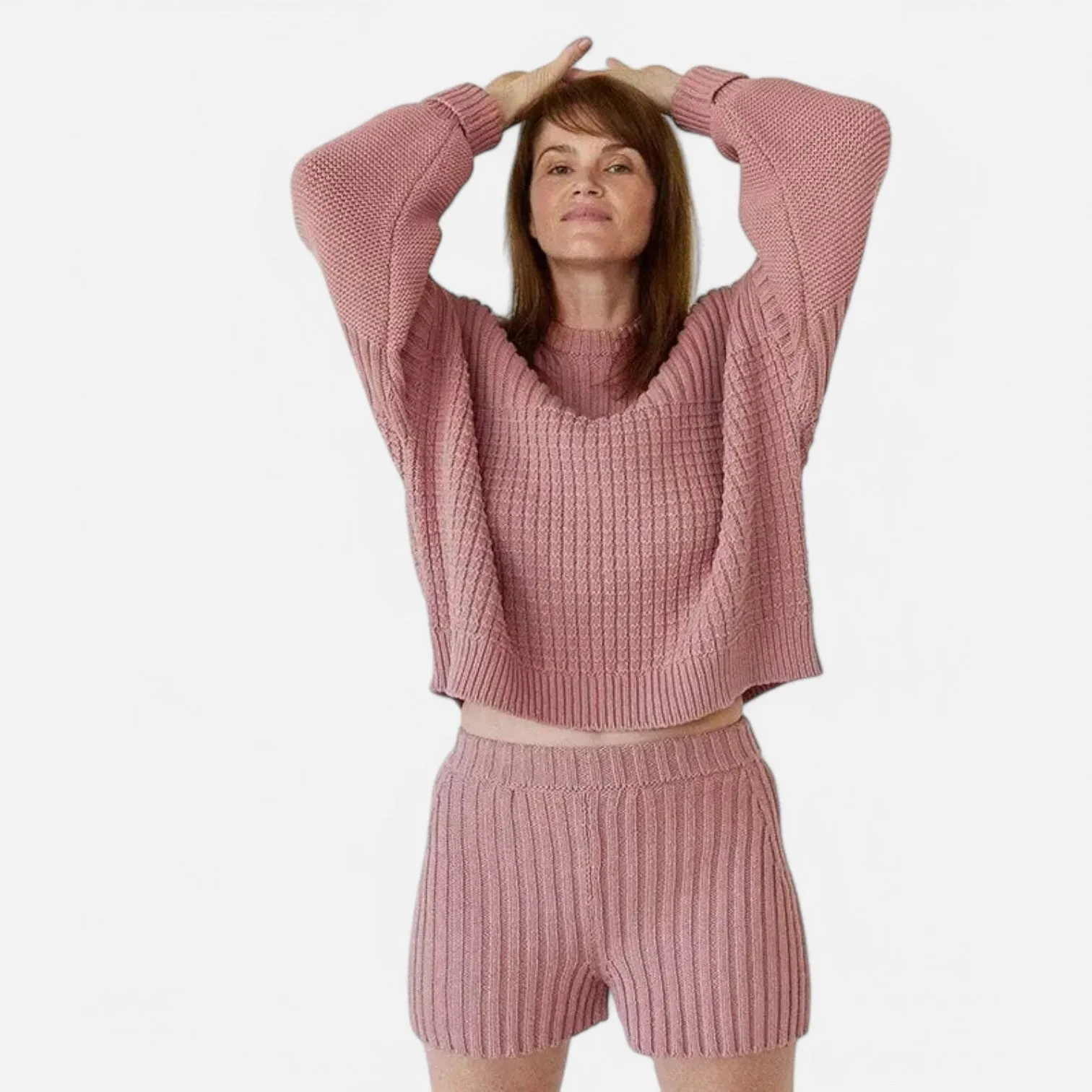 Monacogents | Cozy Knit Sweater & Shorts Set