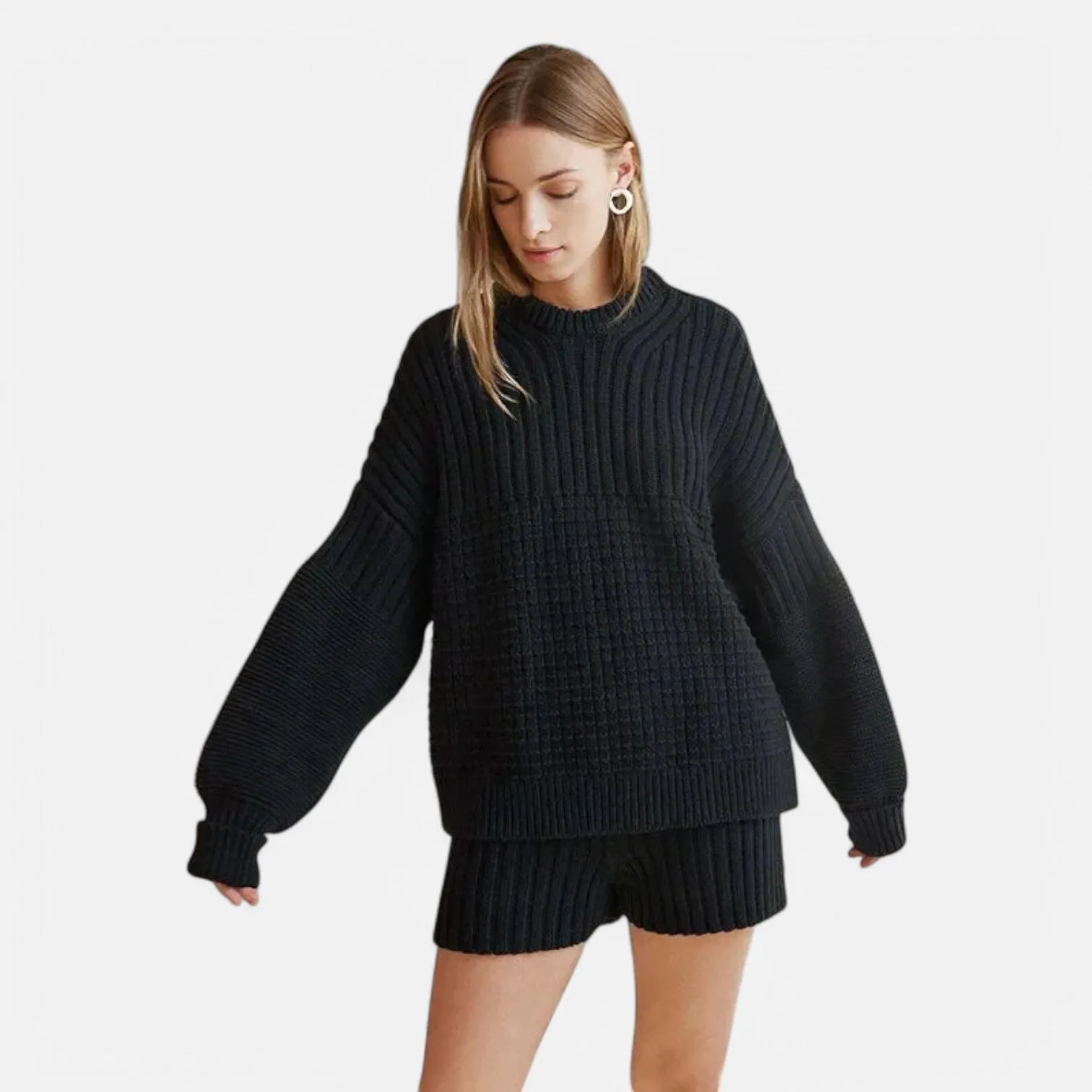 Monacogents | Cozy Knit Sweater & Shorts Set