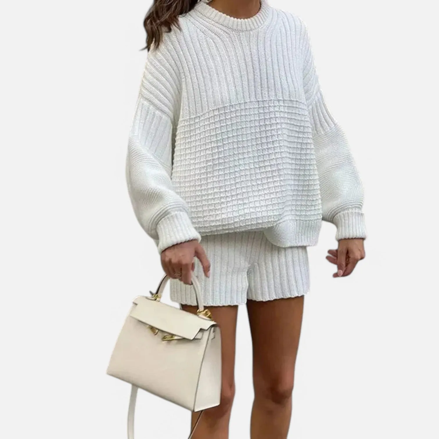 Monacogents | Cozy Knit Sweater & Shorts Set
