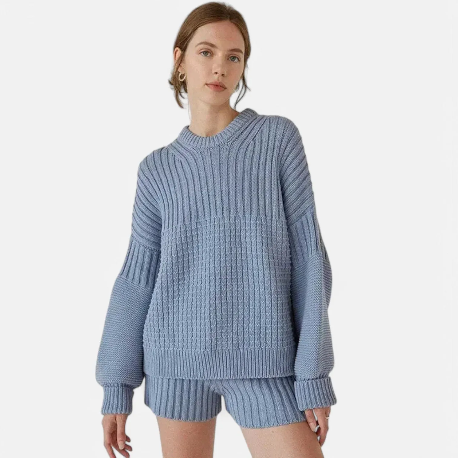 Monacogents | Cozy Knit Sweater & Shorts Set