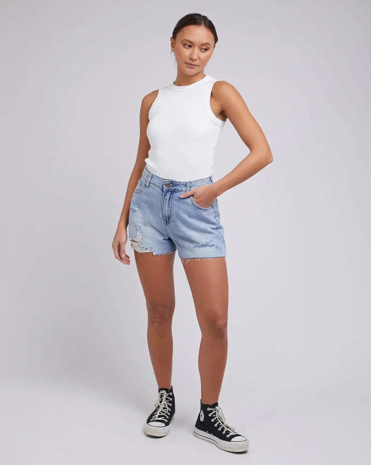 Monica Mom Short - Blue