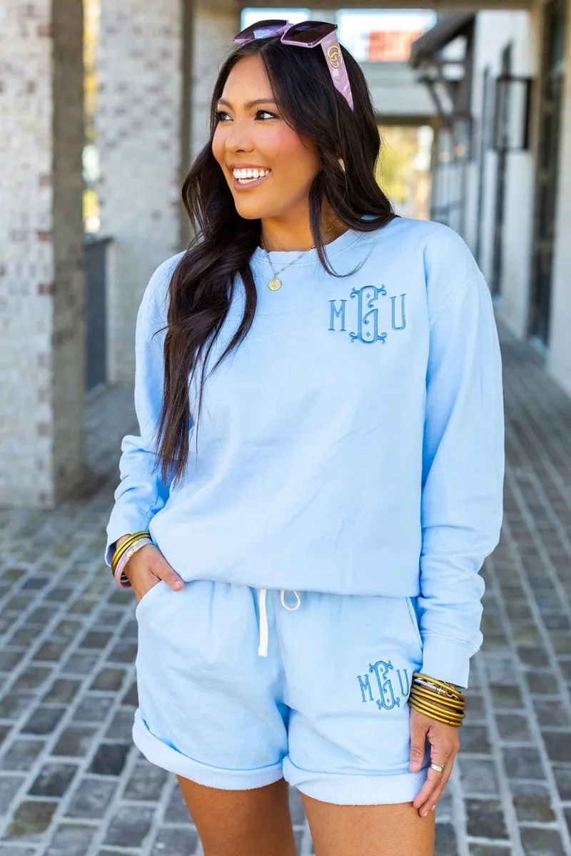Monogrammed Comfort Colors Shorts Sweat Set
