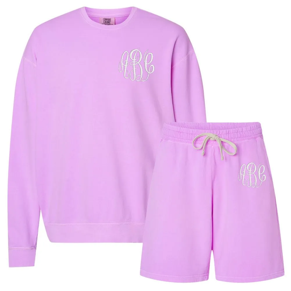 Monogrammed Comfort Colors Shorts Sweat Set