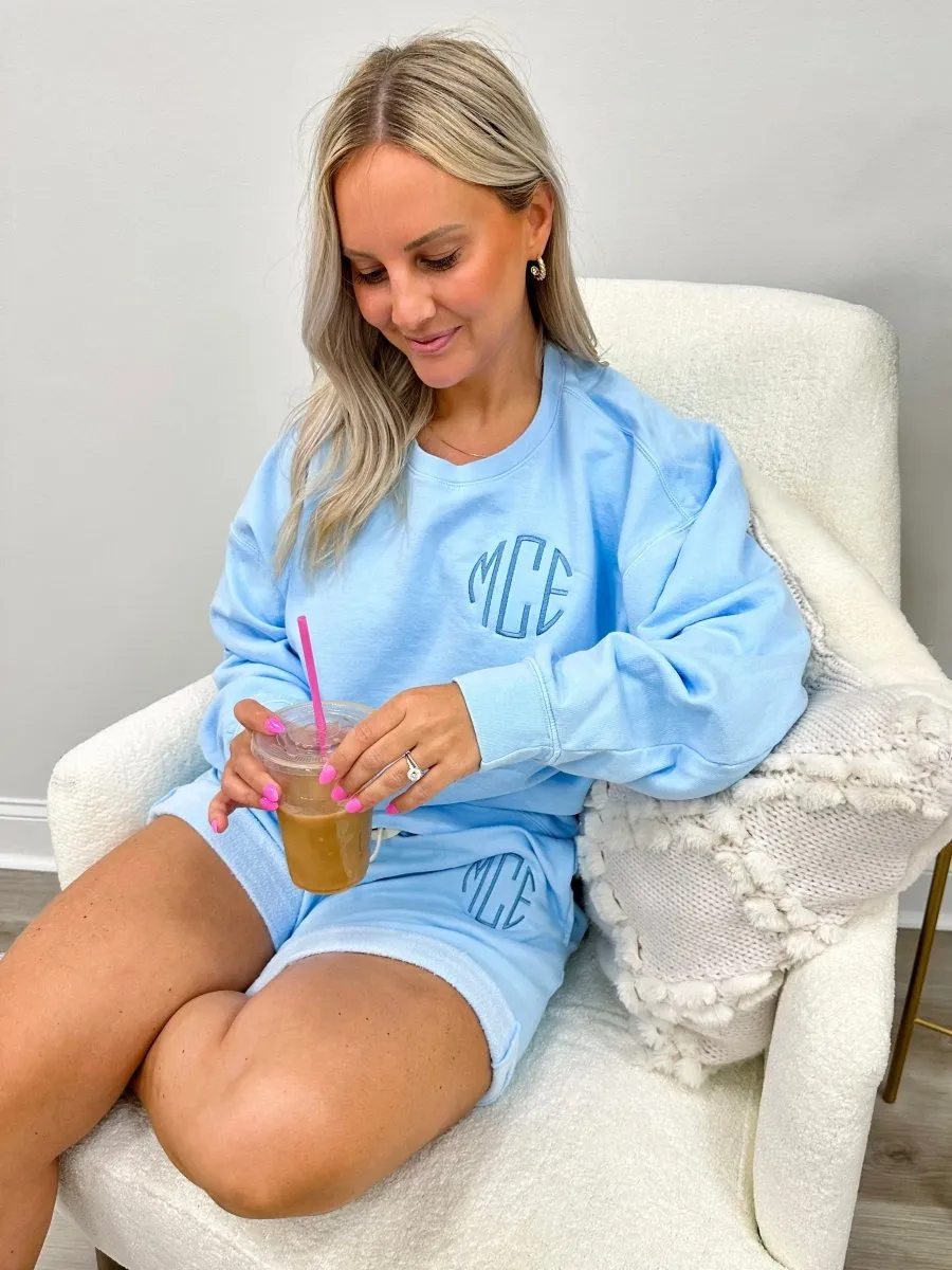 Monogrammed Comfort Colors Shorts Sweat Set