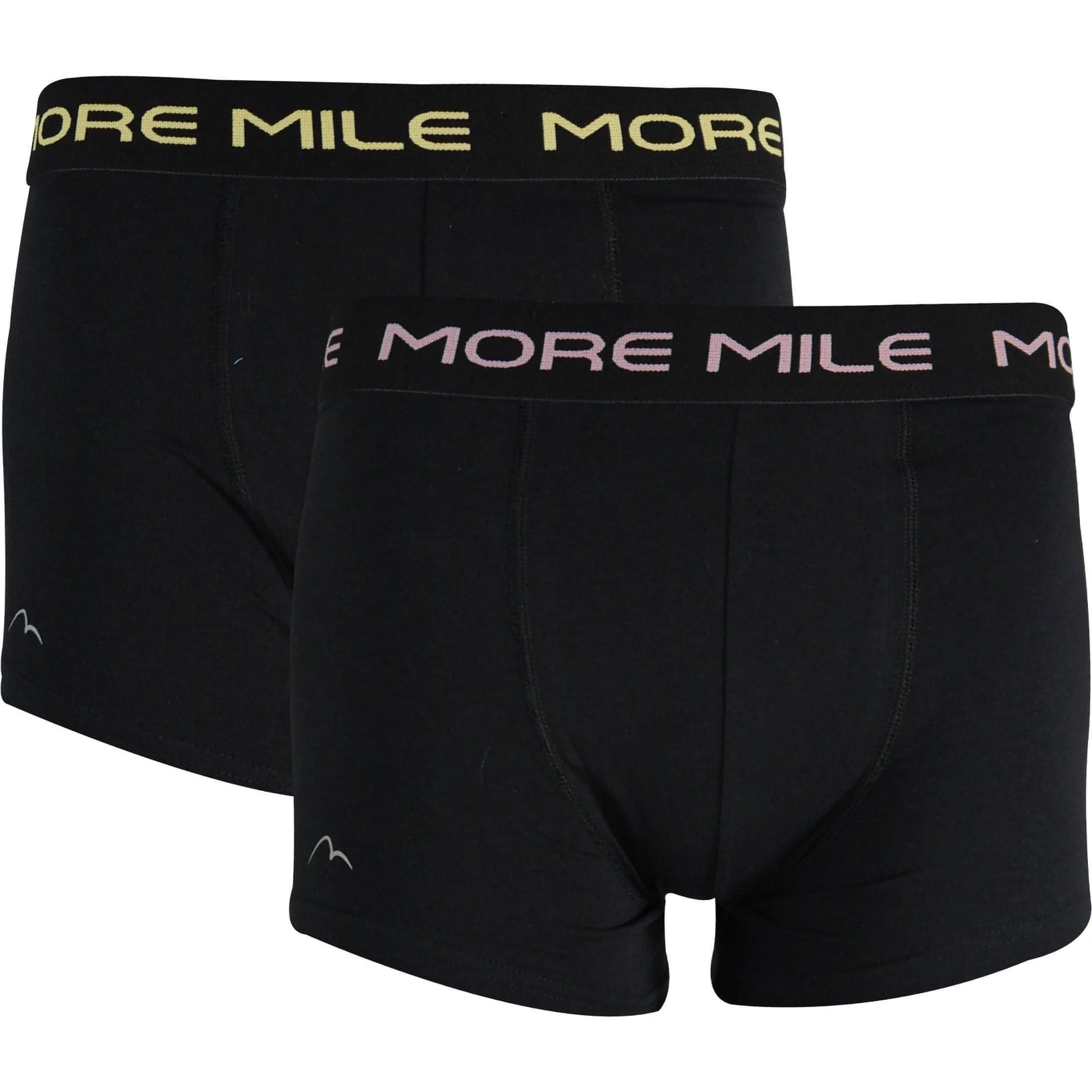 More Mile Classic (2 Pack) Mens Boxer Shorts - Black
