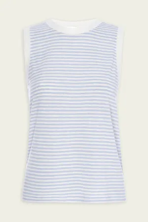 Muscle Crew Tee Light in Chambray Multi