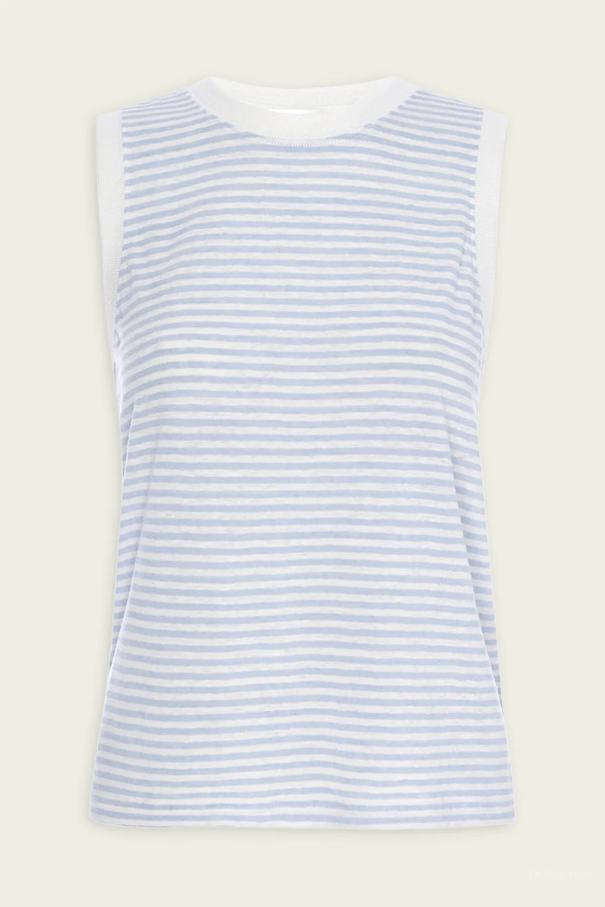 Muscle Crew Tee Light in Chambray Multi