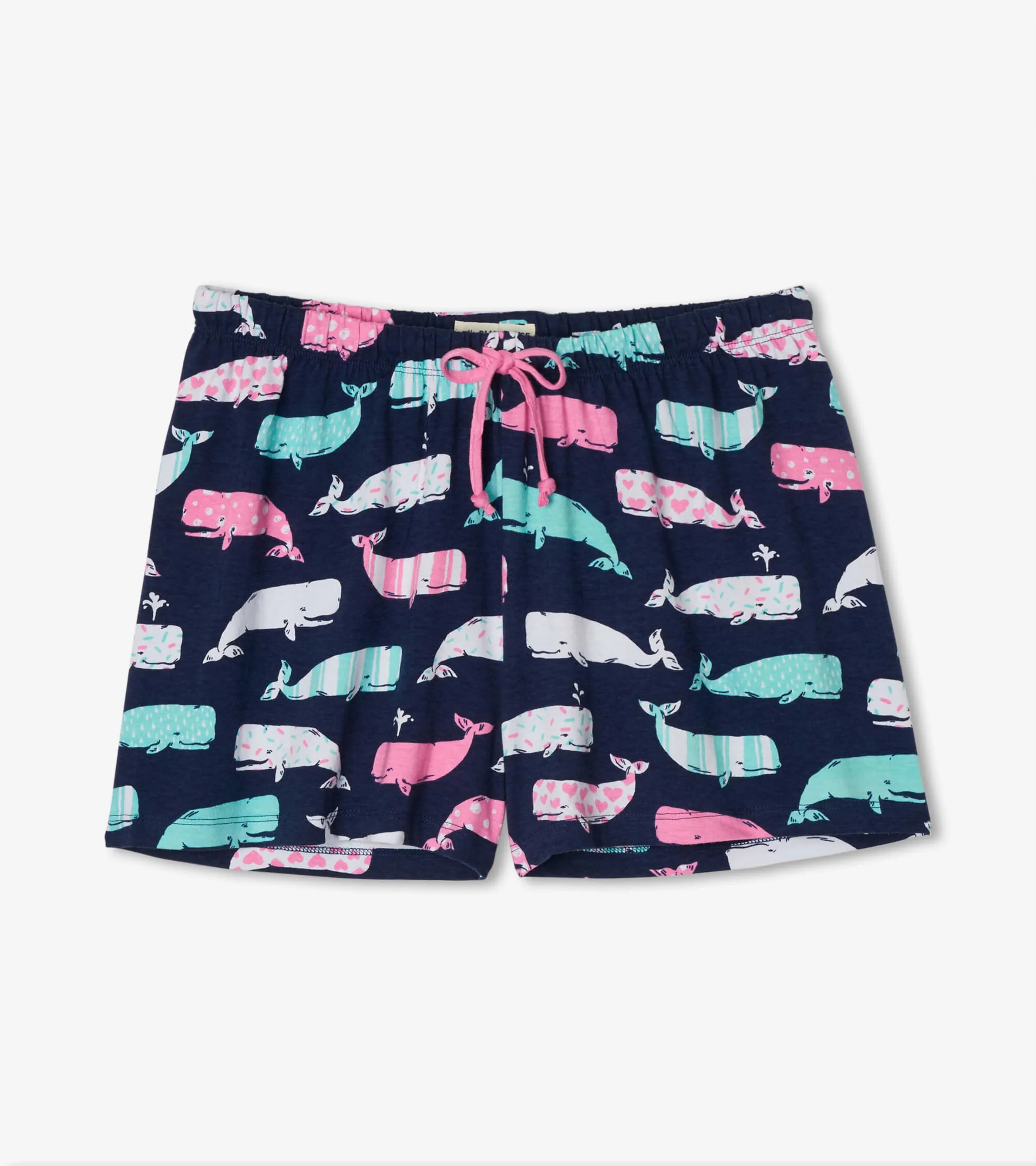 Nautical Whales Women's Cotton Sleep Shorts