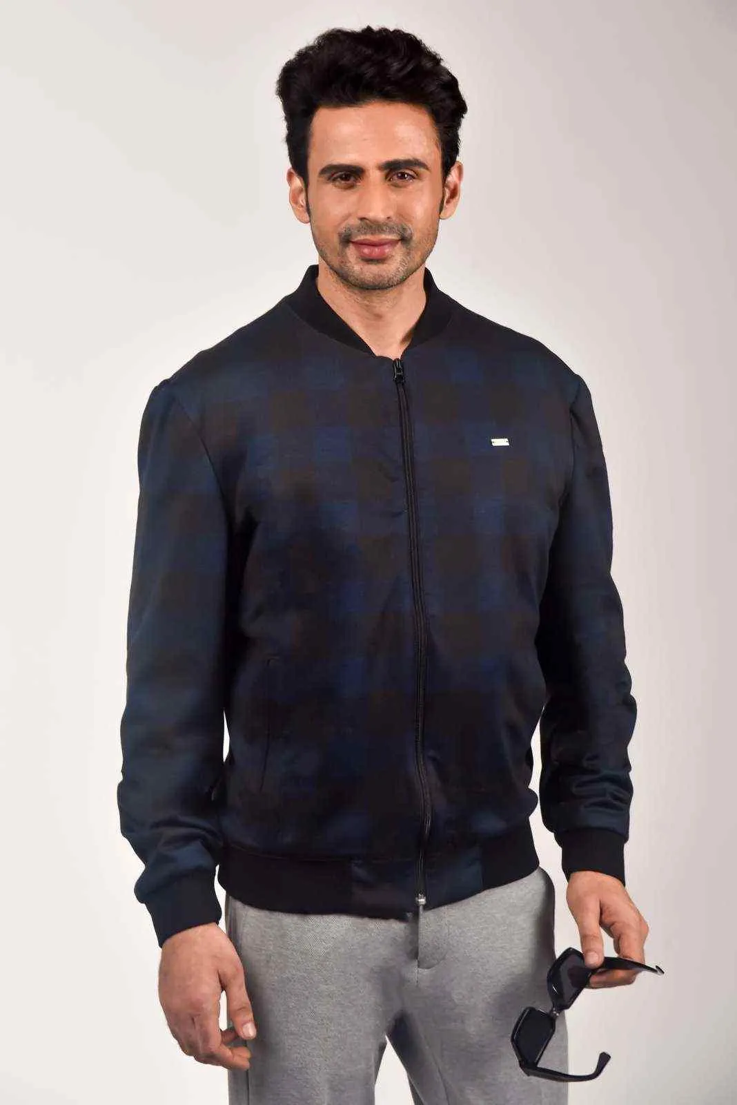 Navy Black Zipper Jacket
