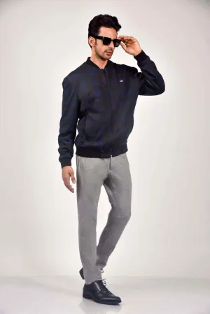 Navy Black Zipper Jacket