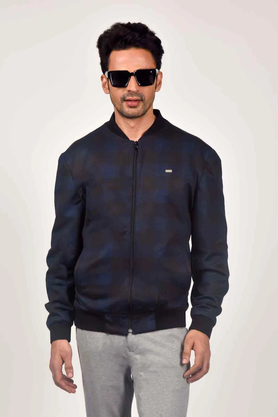 Navy Black Zipper Jacket