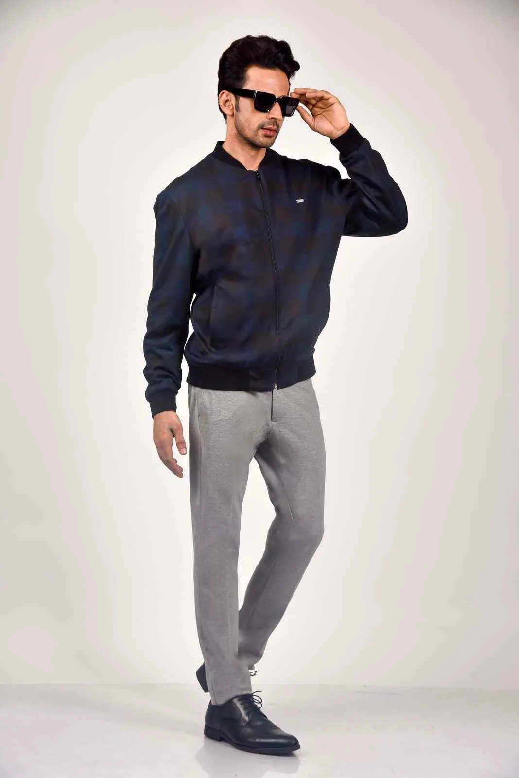 Navy Black Zipper Jacket