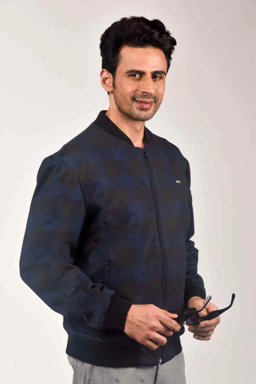 Navy Black Zipper Jacket
