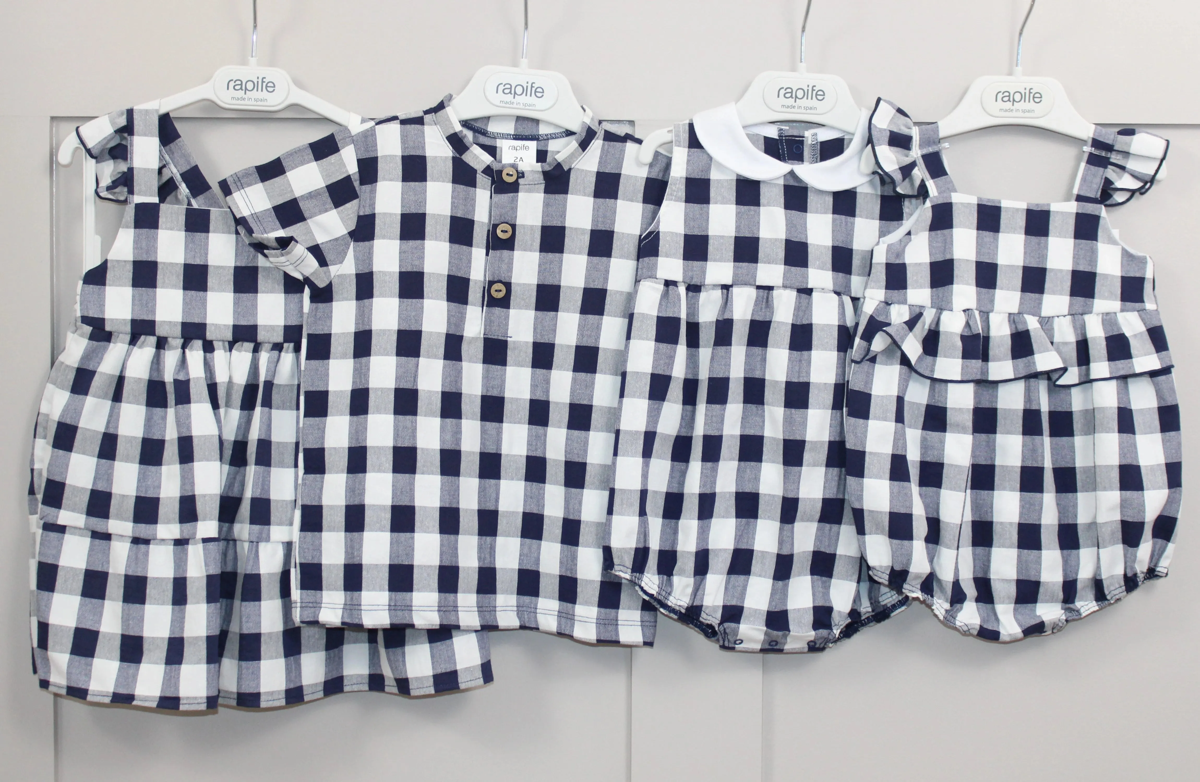 Navy Check Grandad Shirt and Shorts