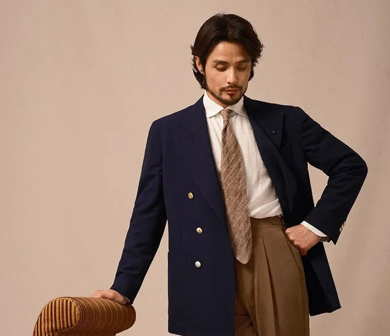 Navy Double-Breasted Blazer