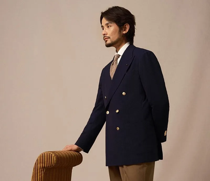 Navy Double-Breasted Blazer