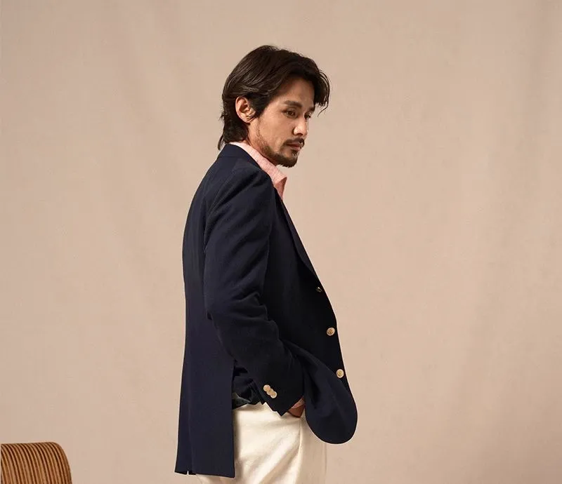 Navy Textured Blazer