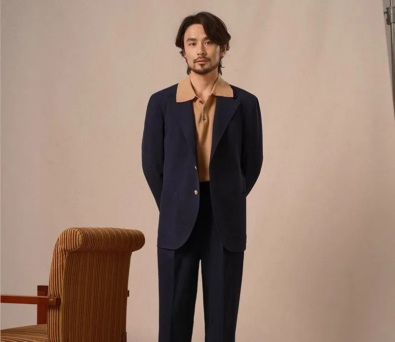 Navy Textured Blazer