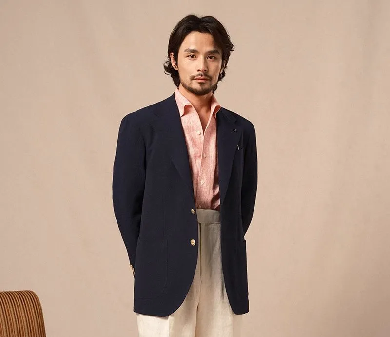Navy Textured Blazer