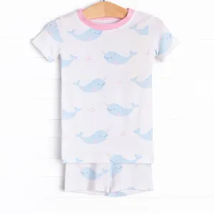 Nellie Narwhal Bamboo Pajama Short Set, Blue