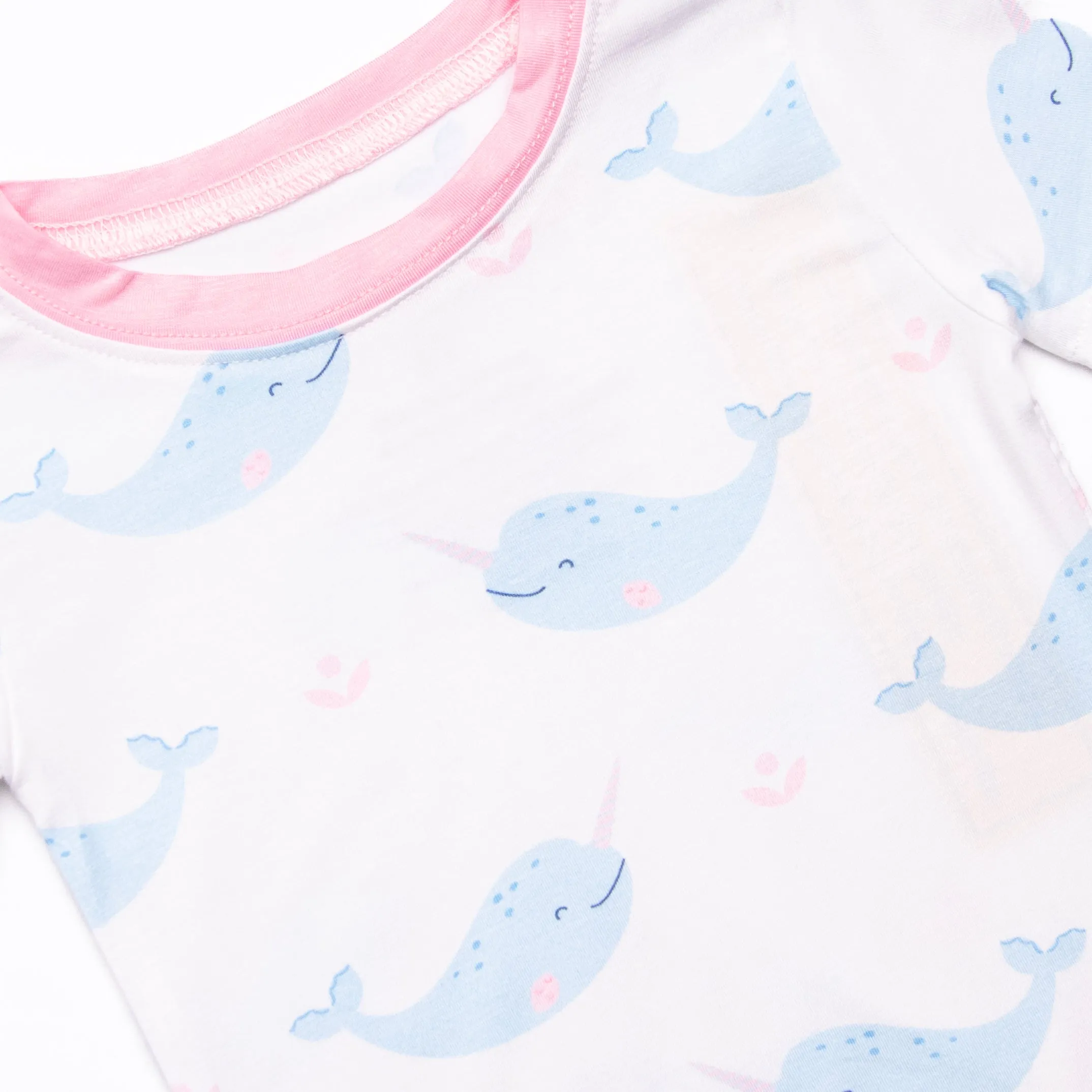 Nellie Narwhal Bamboo Pajama Short Set, Blue