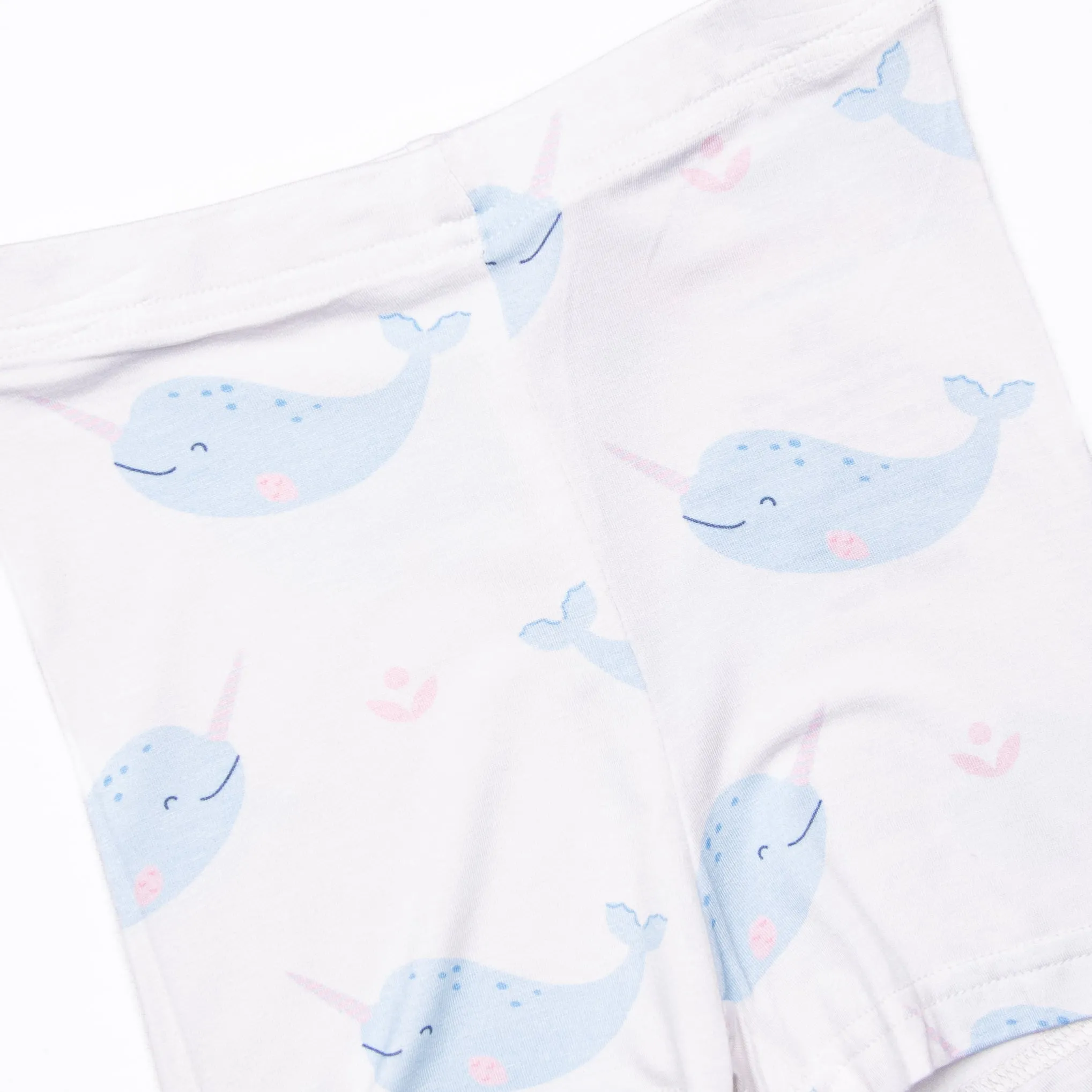 Nellie Narwhal Bamboo Pajama Short Set, Blue