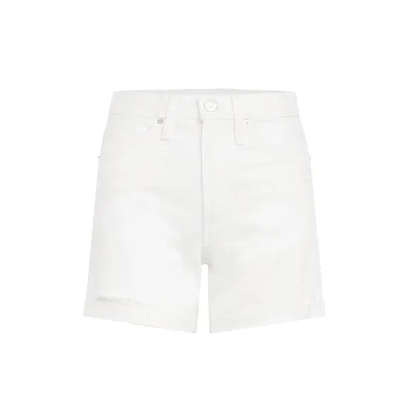 NEW HUDSON devon high rise boyfriend short with cuff in white