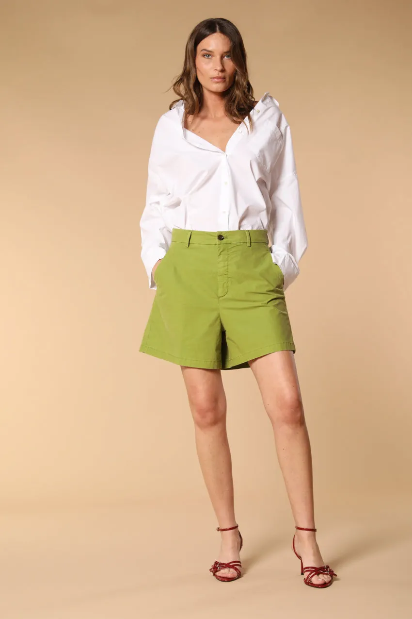 New York Cozy women's chino bermuda shorts in parachute canvas with a lyocell and cotton blend relaxed fit 