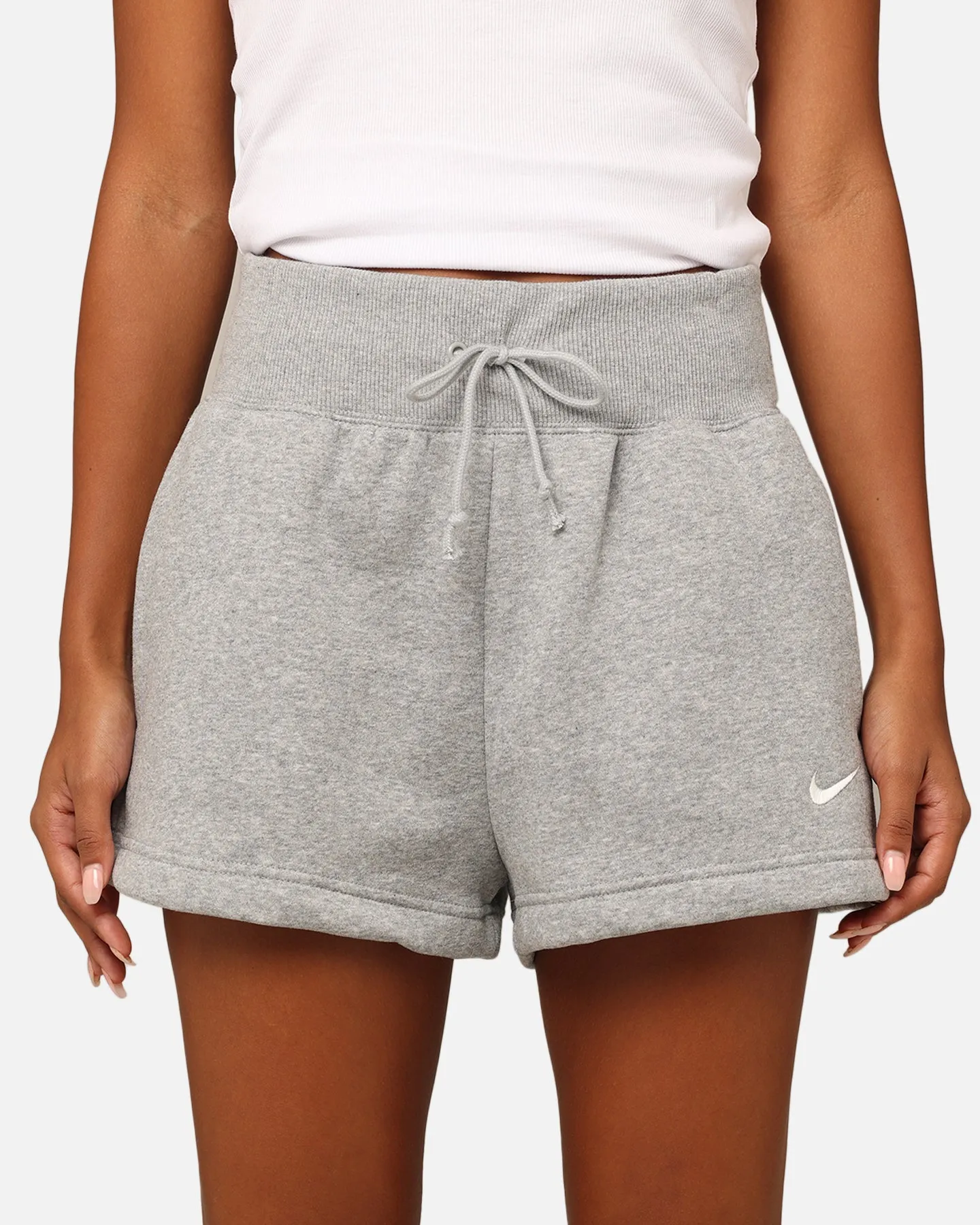 Nike Women's Sportswear Phoenix Fleece High Rise Shorts Dark Grey Heather
