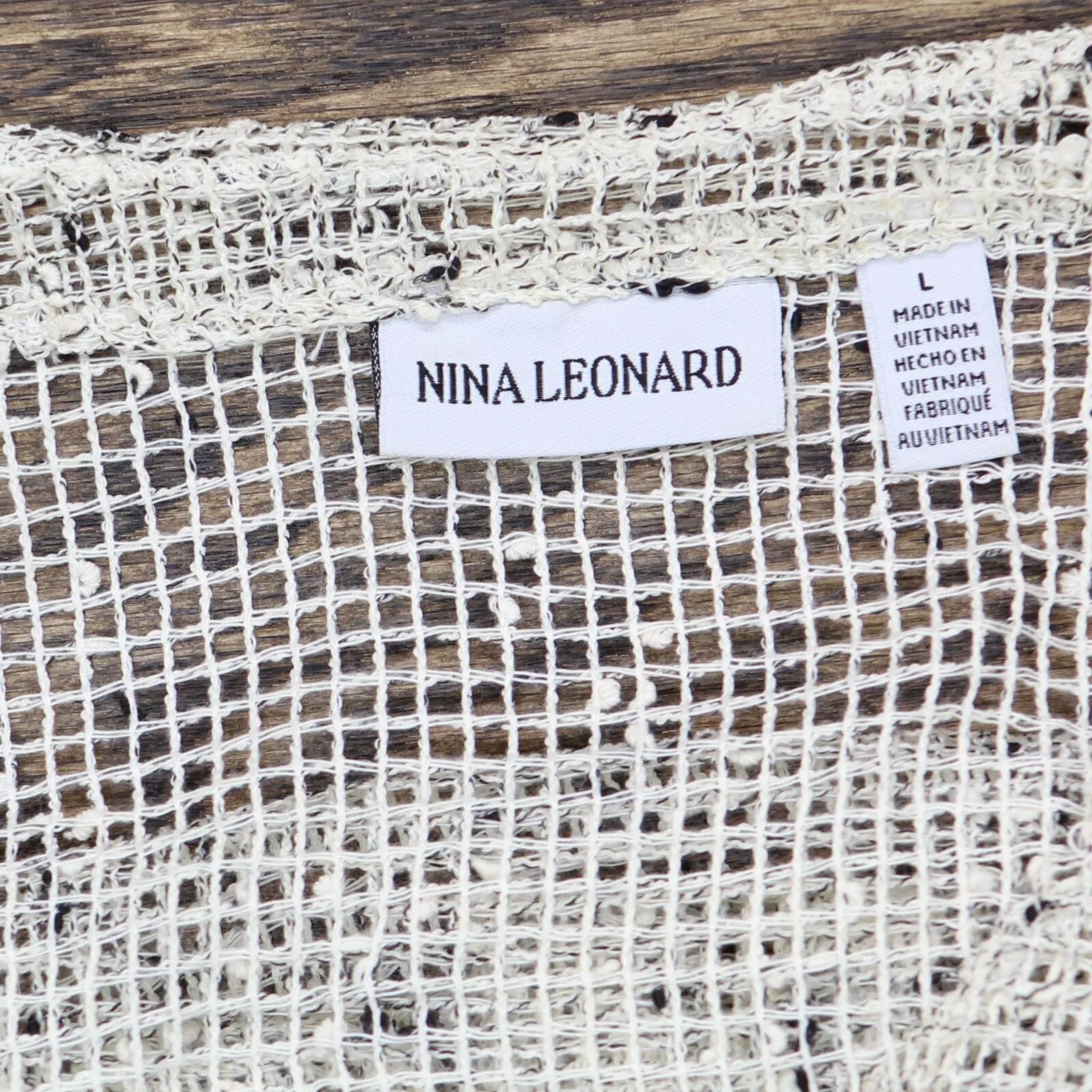 Nina Leonard Womens Open Knit Button Cardigan 1678e9faf5ea24 Brown Multi L