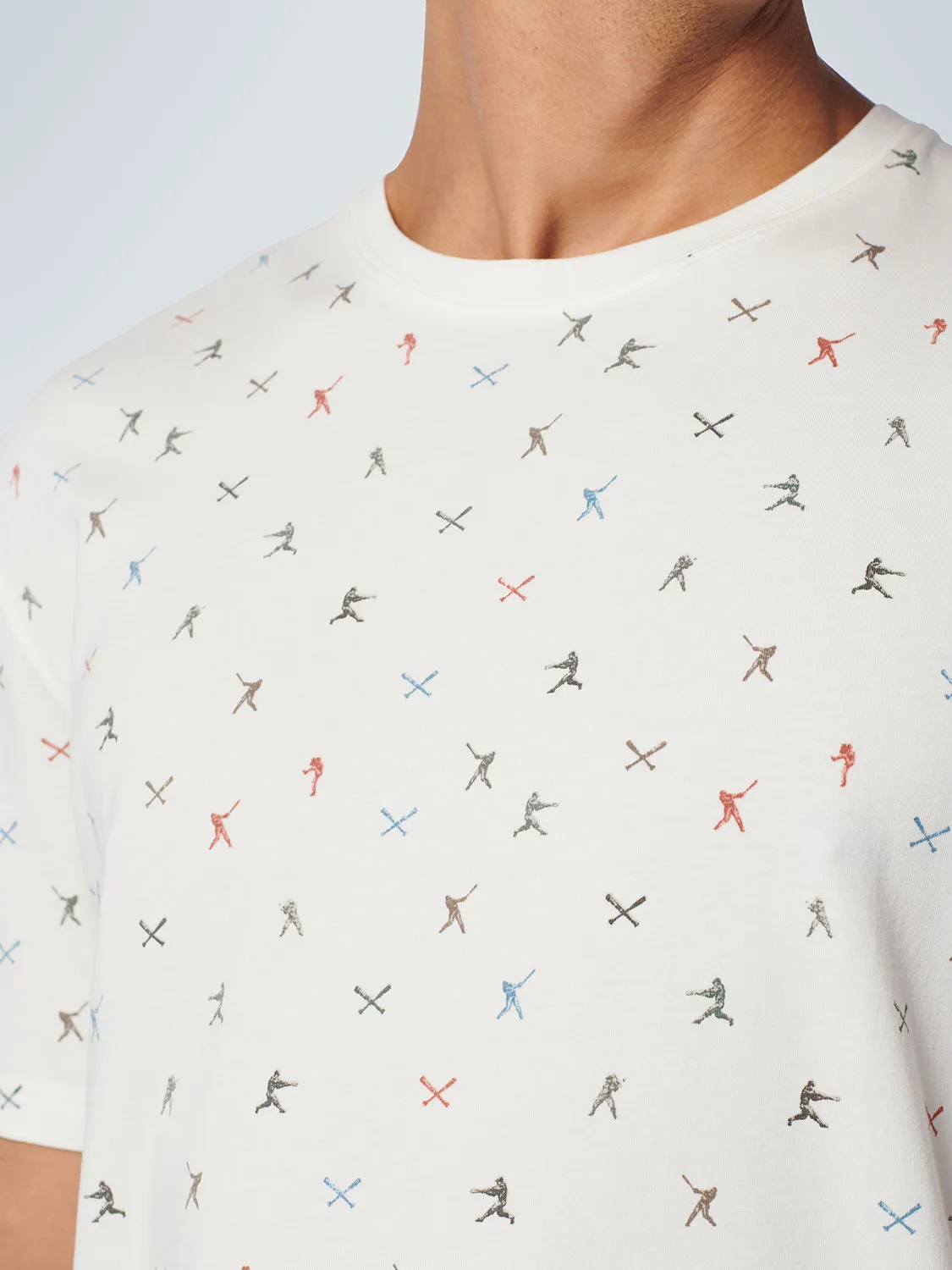 NO EXCESS ALLOVER BASEBALL PRINT STRETCH T-SHIRT 19340311