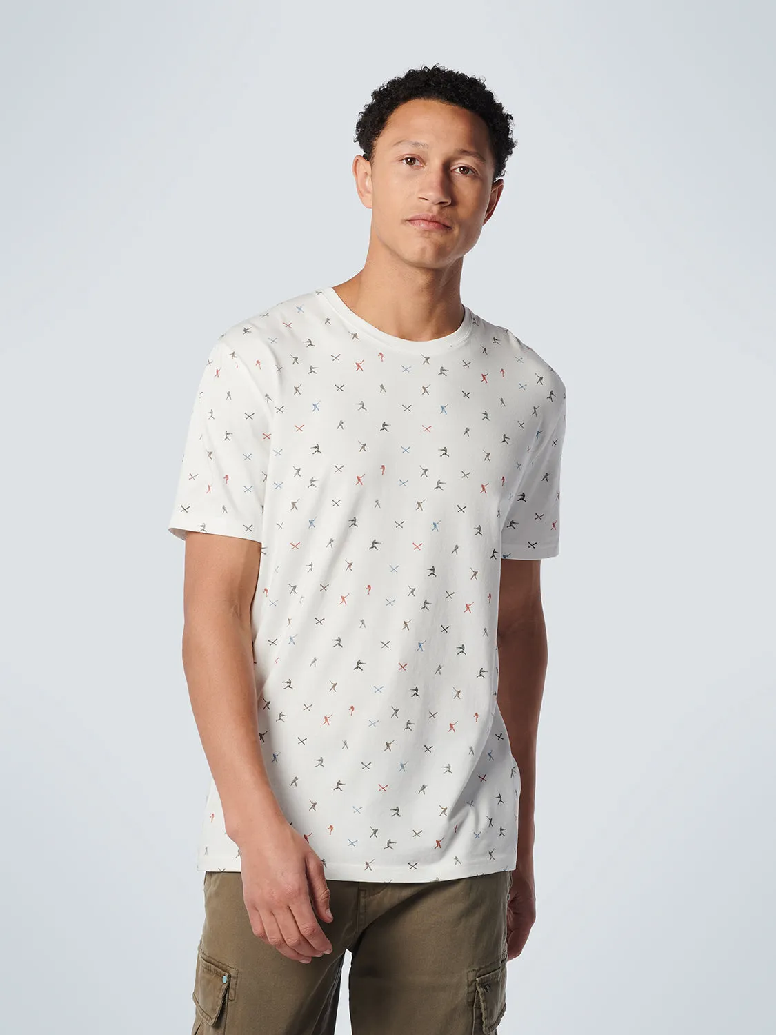 NO EXCESS ALLOVER BASEBALL PRINT STRETCH T-SHIRT 19340311